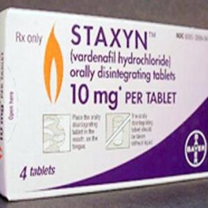 Staxyn (vardenafil) relaxes muscles found in the walls of blood vessels and increases blood flow to particular areas of the body. Staxyn orally disintegrating tablets are used to treat erectile dysfunction (impotence).